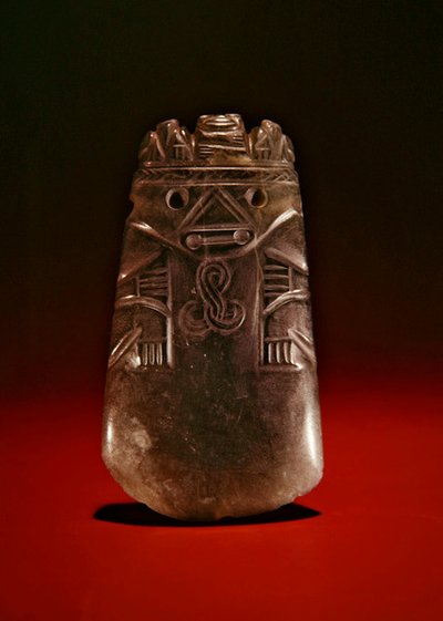 Figurenkelt mit Tieren und Vögeln auf dem Kopfschmuck, aus Guacimo, Linea Vieja Gebiet von Pre Columbian Pre Columbian